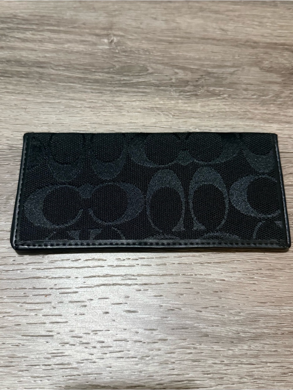 Coach Black Signature Canvas Long Card Holder